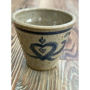Delaware Pottery 4x4.25" Handmade Stoneware Folk Art Heart Bowl